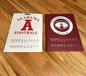 VTG University of Alabama Football Vinyl Portfolio Folder Notebook LOT OF 2 BAMA