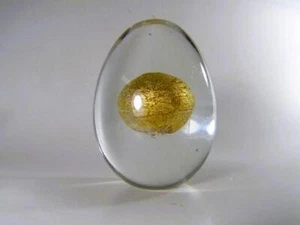 1968 Murano Art Glass 4" Gold Egg Yolk Paperweight TAPIO WIRKKALA for Venini - Picture 1 of 6
