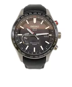 SEIKO GPS Solar 8X22-0AC0-2 Men's Watch Black Dial Analog Round From Japan - Picture 1 of 6