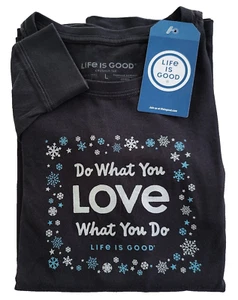 Life Is Good LS Shirt Crusher Tee DO WHAT YOU LOVE SNOW Snowflake 47 Zoll Damen L - Bild 1 von 7