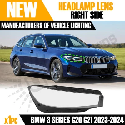 FOR BMW 3 SERIES G20 G21 G28 LCI RIGHT SIDE HEADLAMP LENS COVER 2023-24 - Image 1 of 4