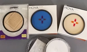 3 x Hoya 62mm Screw Thread Camera Lens Filters, 80B, 81B + 81C (Warm Up + Blue) - Picture 1 of 2