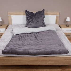 Ropa de cama reversible 2 piezas Cashmere Touch Uni gris 135x200/80x80 cm cremallera - Imagen 1 de 2