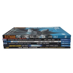 6 TPB Lot Batman Long Halloween Dark Knight Court of Owls Justice League Titans - Picture 1 of 7