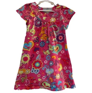 Hanna Andersson Pink Floral Print Aline Cotton Dress Girl 110 cm/5-6 - Picture 1 of 6