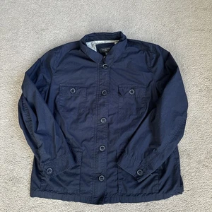 Talbots Petites Button Up Utility Chore Jacket Navy Blue Cotton Size XL Petite - Bild 1 von 9