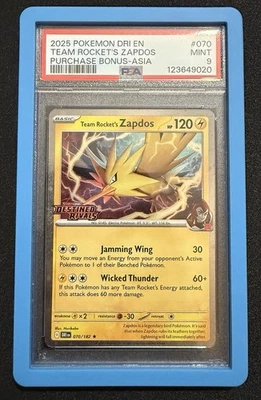 Pokemon Team Rocket's Zapdos 070/182 Destined Rivals Purchase Bonus Asia - Image 1 of 4