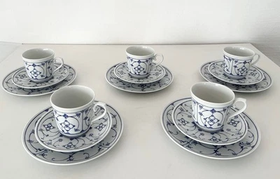 Form Marienbad Ingres Weiss 5 x Tasse Untertasse Teller Indisch Blau Strohblume - Bild 1 von 3