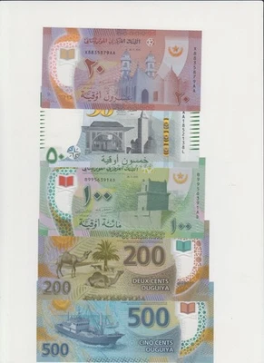 MAURITANIA SET  Banknotes 50 100 200 500 Ouguiya , 2017(2018) P-New Polymer UNC - Image 1 of 2