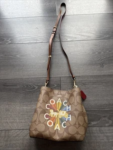 Coach Signature Bag Mini Town Bucket Radial Rainbow Braun C6835 Crossbody - Bild 1 von 9