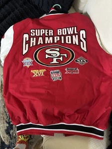 49ers Jacket San Francisco 5 TIME SUPER BOWL CHAMPIONSHIP Cotton L XL 2X - Picture 1 of 5
