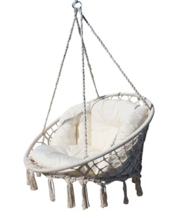 Hängesessel 100cm Stoffsessel Schwebesessel Hängekorb CATALINA mit großem Kissen - Bild 1 von 8