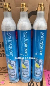 Lot of 3 SodaStream CO2 Cylinder Replacement Canisters EMPTY 60L 14.5oz. - Picture 1 of 4