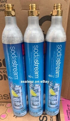 Lote de 3 botes de repuesto de cilindros de CO2 SodaStream VACÍOS 60L 14,5 oz. Foto 1 de 4
