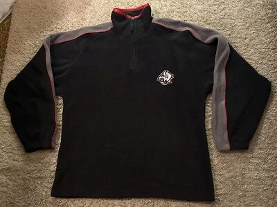 VINTAGE Rare BLACK Authentic BUFFALO SABRES GOAT HEAD Stitched FLEECE JACKET M - Image 1 of 4