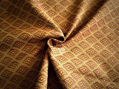 ROBERT ALLEN RED BROWN YELLOW DRAPERY FURNITURE UPHOLSTERY FABRIC 85" L 54" W - Image 1 of 4