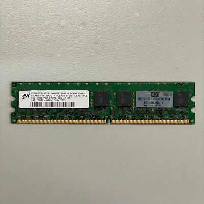 Micron 1GB DDR2 RAM PC2-6400 800MHz ECC Unbuffered CL6 DIMM MT18HTF12872AY-800D1 - Image 1 of 4