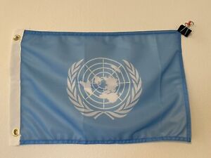 12 x 18 inch United Nations Flag  2 Grommets  Z28