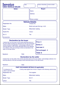Invoice PAD A4 Used Vehicle Sales Trade Cars Receipt Duplicate NCR PAPER - Picture 1 of 8