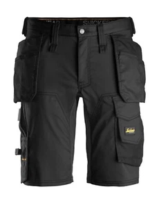 Snickers 6141 AllroundWork Stretch Shorts Holster Pockets Black Size 46 W31in - Picture 1 of 2