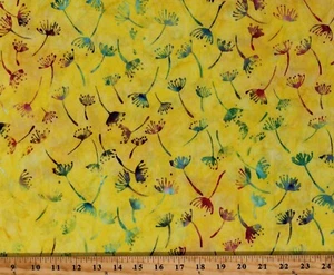 Cotton Batik Flowers Floral Nature Daisies Daisy Fabric Print by Yard D301.59 - Picture 1 of 1