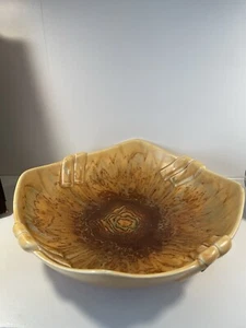 Antique Iconic Art Deco Slip Ware Ochre Bowl Kintsugi Vintage Staples Repair - Picture 1 of 9