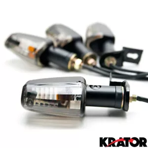 Custom Motorcycle 4 pcs Black Spear Turn Signals Replacement Lights Smoke Lens - Picture 1 of 4