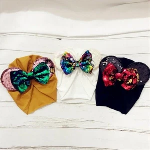 Bow Turban Hat Baby Girl Set of 3 - Picture 1 of 11