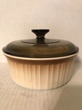 CORNING WARE BROWN OMBRE RIBBED SOUFFLE OR CASSEROLE DISH 7-3/4" DIA. 1-½ QT.