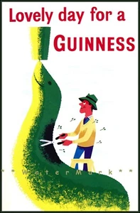 Hofarbeit schöner Tag Guinness Getränk Vintage Poster Druck Retro Bier Werbung - Bild 1 von 4