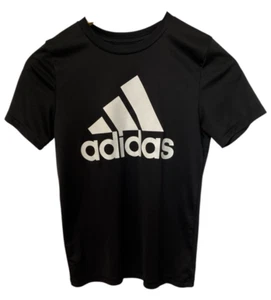 Adidas Primegreen Aeroready Tee Shirt Black Logo Kids/Boys Size M (7) - Picture 1 of 11