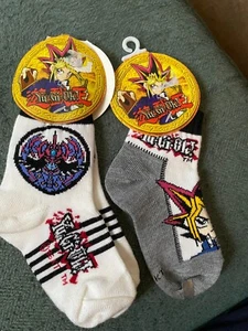 1996 Yu-Gi-Oh! Boys' Socks 2 Pairs Kids Size 5-6 1/2 New - Picture 1 of 2