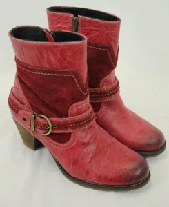 DROMEDARIS WOMEN'S RED LEATHER/SUEDE ANKLE BOOTS SIZE 39 EUC! - Bild 1 von 8