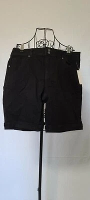 Pantalones cortos de jean negros de tiro medio con dobladillo con puño Style & Co para mujer talla 6 Foto 1 de 4