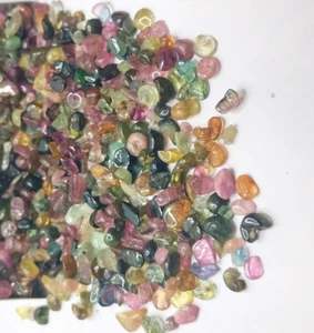 100 CT Natural Raw Multi Tourmaline 2-5 MM Polished Pebble Gemstone Tumble Rough - Picture 1 of 6