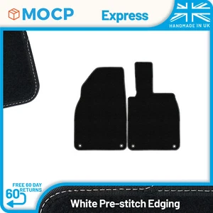 Express with White Pre-Stitch Trim Car Mats to fit Porsche Cayman 981 2013-2016 - Picture 1 of 4