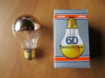 NEU OSRAM DEKOLUX GOLD ( INNEN & AUßEN !) KOPFSPIEGEL E27 60W KUPPENVERSPIEGELT - Bild 1 von 4