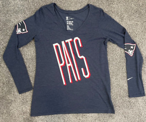 Nike Shirt Womens Large Nike Tee New England Patriots Blue Long Sleeve V Neck