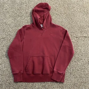 Nike Youth Grey Tag Hoodie Red Burgundy Swoosh Embroidered Large 12-14 VTG Y2K - Picture 1 of 7
