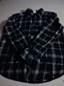 Faded Glory Blue Plaid Shirt Women's  Size M Button Down  - Picture 1 of 6