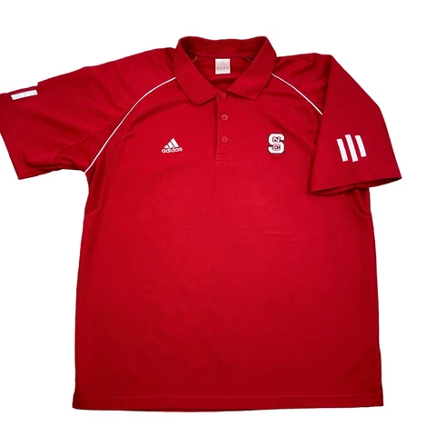 Men’s Adidas NC State Wolfpack Game Day Sideline Polo Collared Shirt Red size L Cover