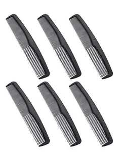 6 Pcs 7 Inch Black Plastic Hair Comb Pocket Beard Mustache Grooming Combs - Picture 1 of 3
