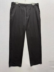 Izod Golf Mens Pinstripe Pants 34x32 Black Polyester Blend Straight Fit - Picture 1 of 11