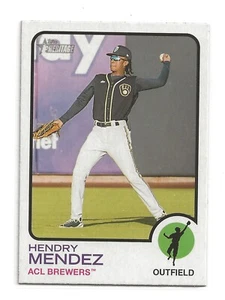 HENDRY MENDEZ 2022 Topps Heritage Minor Base Card ACL Brewers (#161) - Picture 1 of 2