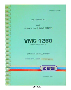 Centro de mecanizado vertical ZPS/TAJMAC VMC1260 con manual de piezas Dynapath #2156 - Imagen 1 de 10