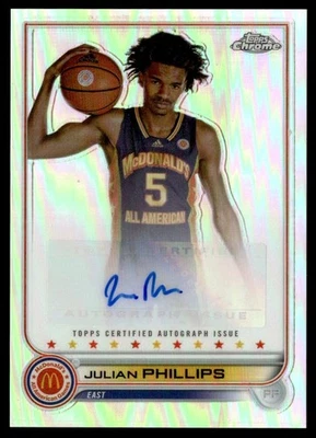 2022-23 Topps Chrome McDonald's All American Refractor Auto Julian Phillips - Image 1 of 2