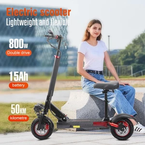 Folding Electric Scooter for Adults 800W Motor 28Mph Off-Road Tires with Seat UK - Picture 1 of 26
