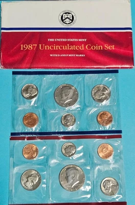 1987 Uncirculated Coin Set The United States Mint -"D & P Mint Marks" OGP - Image 1 of 4