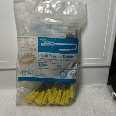 Terminal giratorio coleta Term-a-Nut 25 IDEAL ~ carcasa amarilla ~ negro 6”12 AWG Foto 1 de 4