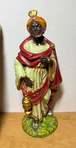 FIGURA BELÉN VINTAGE FONTANINI PAPEL MACHÉ NEGRO REY ESCALA 12" - LEER - Imagen 1 de 10